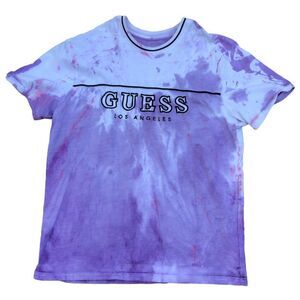 TIE Dyed Guess Shirt XL White/Purple/Pink